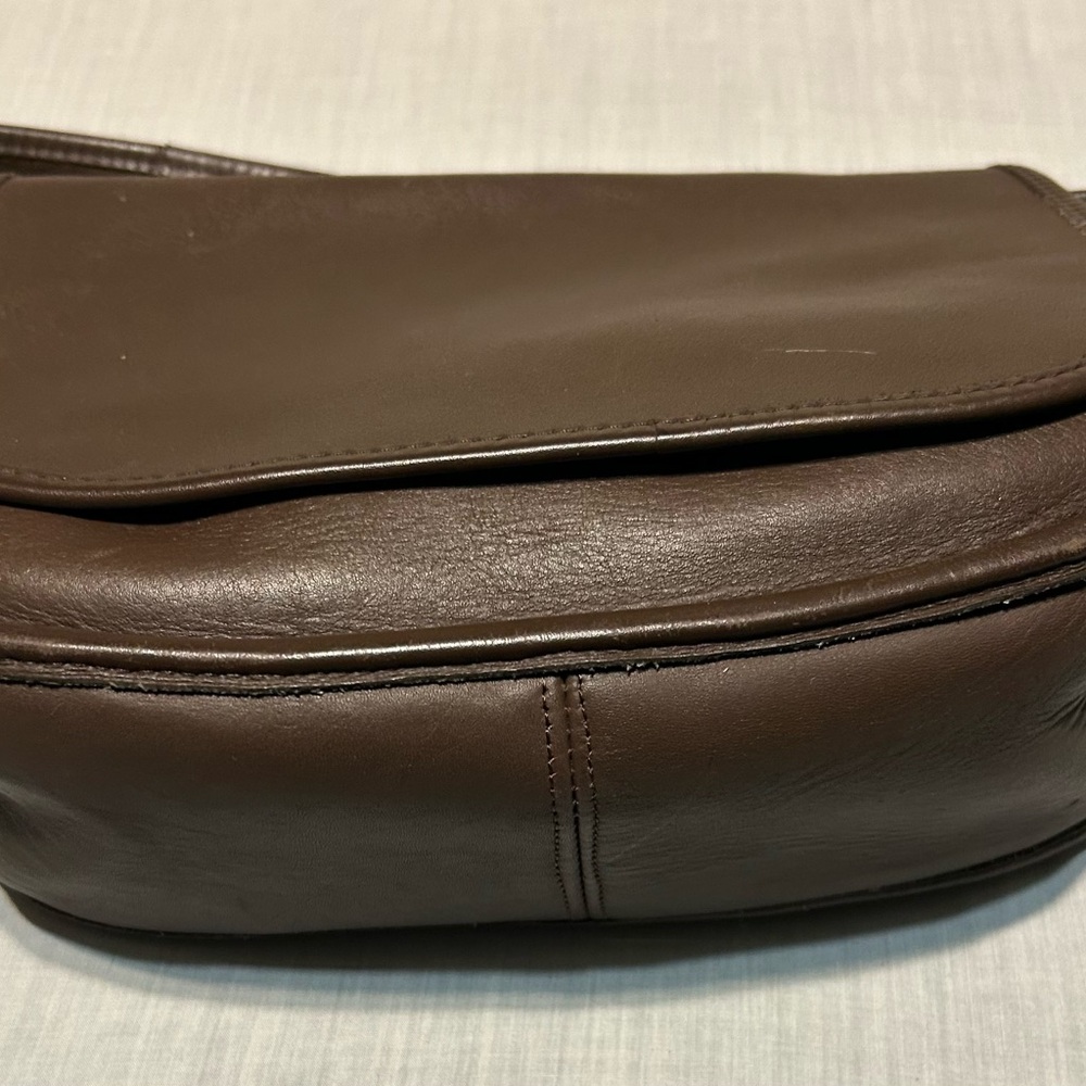 Vintage Coach 9951 Shoulder Messenger Dark Brown Leather Bag. - Picture 6 of 14